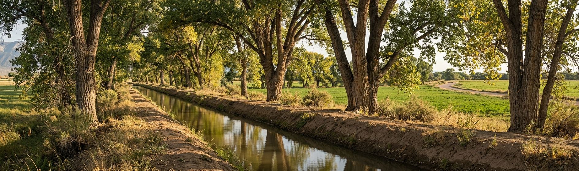 Cottonwoods along an irrigation ditch in the Rio Grande valley