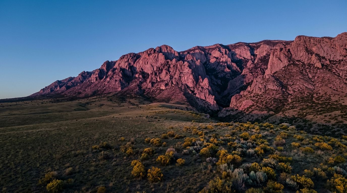 The west face of the Sandia Mountains at last light
